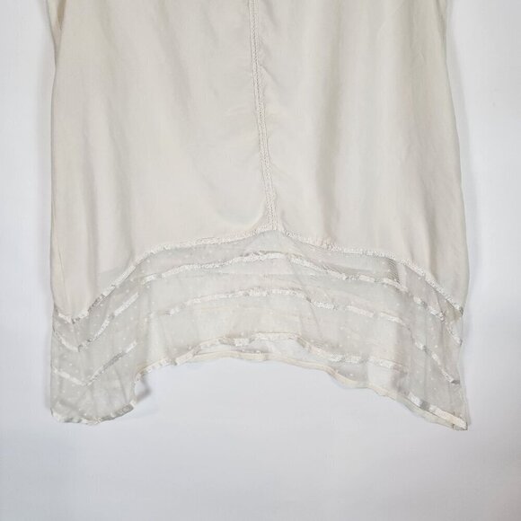 Sundance Silk Tunic Top Lace Delicate Bohemian Tunic Lightweight Polkadot Lace M - Picture 4 of 9